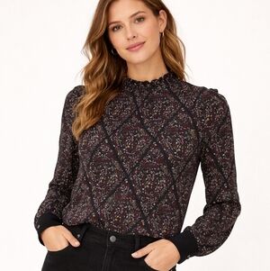 VERO MODA  MESH FLORAL BLOUSE SIZE SMALL